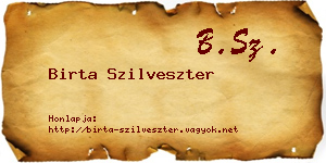 Birta Szilveszter névjegykártya